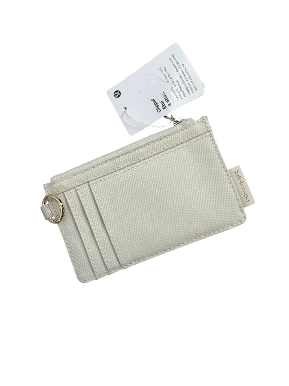 🏮 SOLD OUT 🏮 Lululemon Clippable Card Pouch - Light Ivory & Gold Hardware